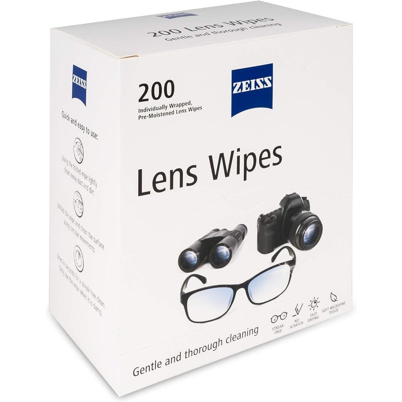 Pre-Moistened Lens Cleaning Wipes 200 PCS Individually Wrapped For Glasses, Sunglasses, Coated Lenses, Camera Lenses Optical Surfaces Fast-Drying Formula Streak-Free Anti-Static - Image 2