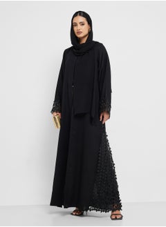 hayas closet Lace Detailed Flared Sleeve Abaya  - Image 1