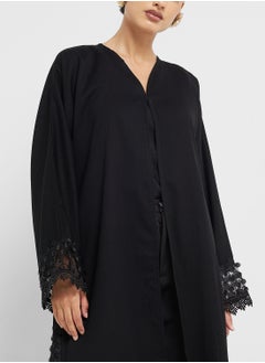 hayas closet Lace Detailed Flared Sleeve Abaya  - Image 3
