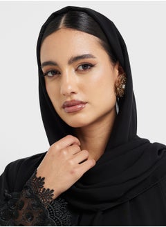 hayas closet Lace Detailed Flared Sleeve Abaya  - Image 4