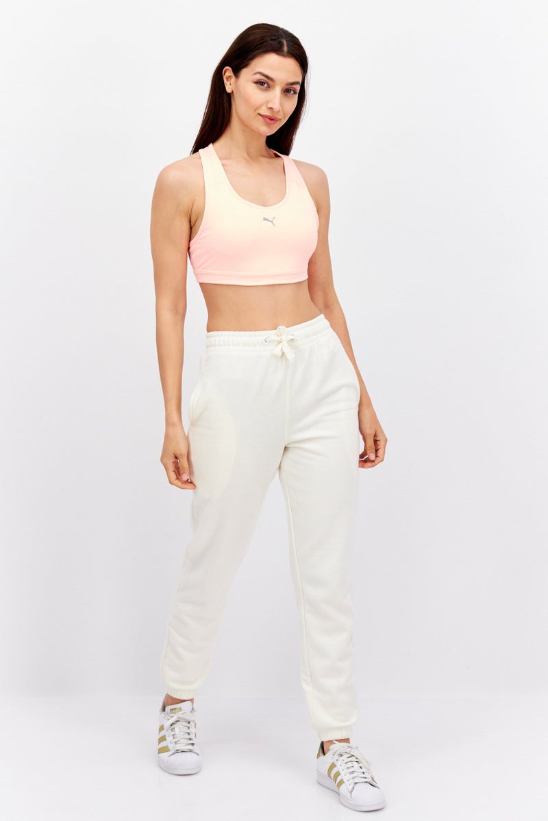 PUMA Women Sportswear Fit Lightly Padded Brand Logo Training Bra, Peach - Image 2