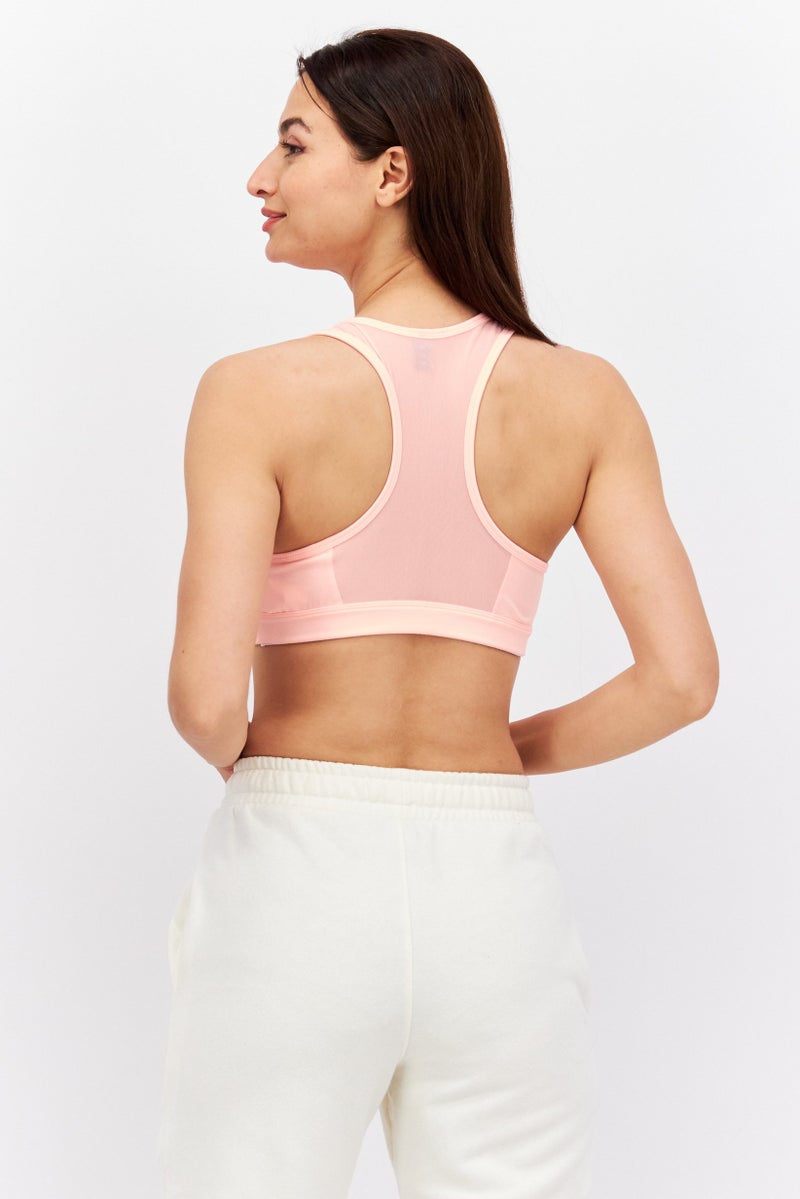 PUMA Women Sportswear Fit Lightly Padded Brand Logo Training Bra, Peach - Image 4