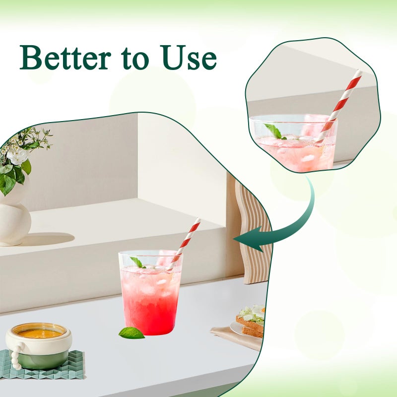 KTOJOY 100 Pcs Biodegradable Paper Straws, Assorted Rainbow Colors Striped, 10 Colors for Drinks, Parties, Crafts - Image 5