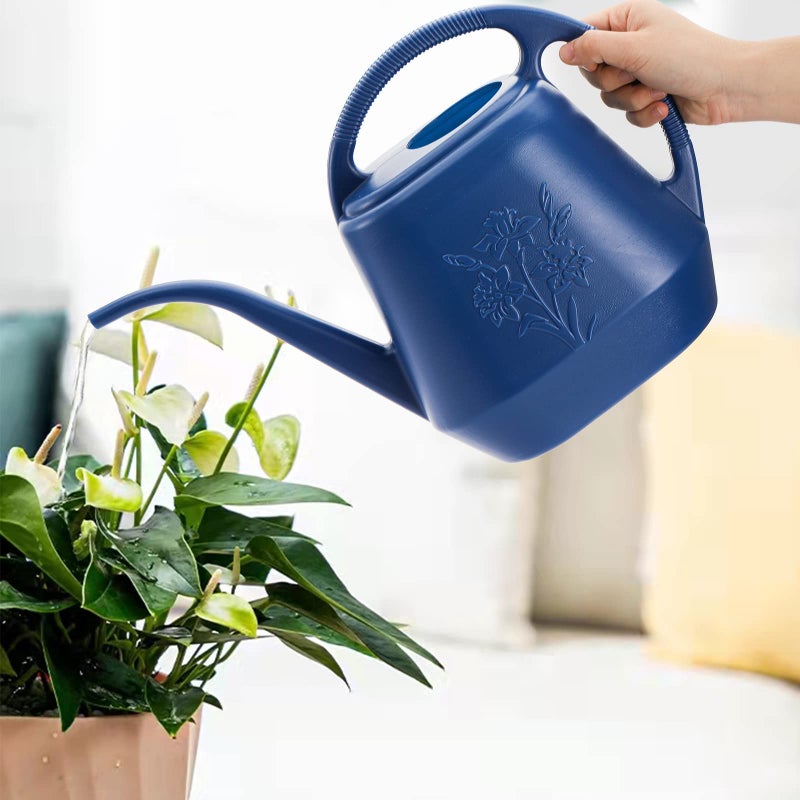 Fasmov 1-Gallon Plastic Watering Can with Comfortable Handle, Garden Watering Cans Long Spout for Indoor Outdoor Watering Plants, Blue - Image 4