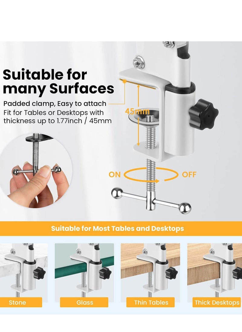 XiuWoo - Metal Adjustable Studio Microphone Stand Suspension Boom Table Bracket White(without Microphone) - Image 1