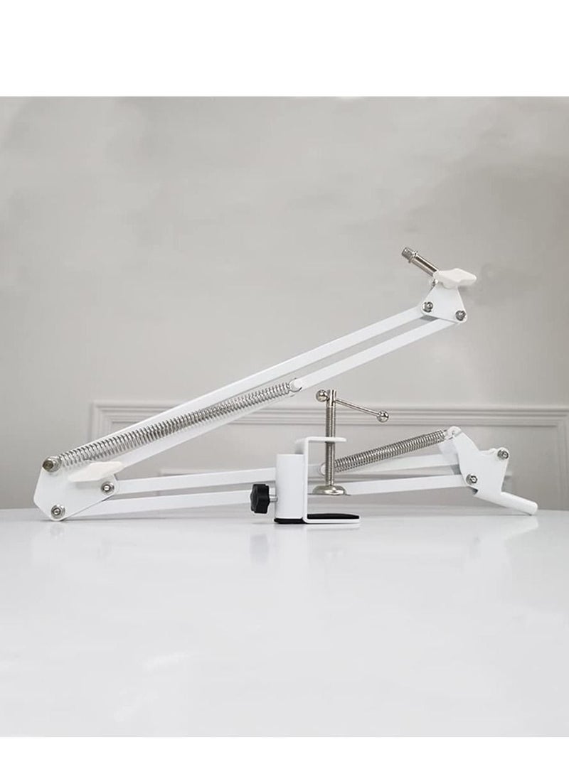 XiuWoo - Metal Adjustable Studio Microphone Stand Suspension Boom Table Bracket White(without Microphone) - Image 1