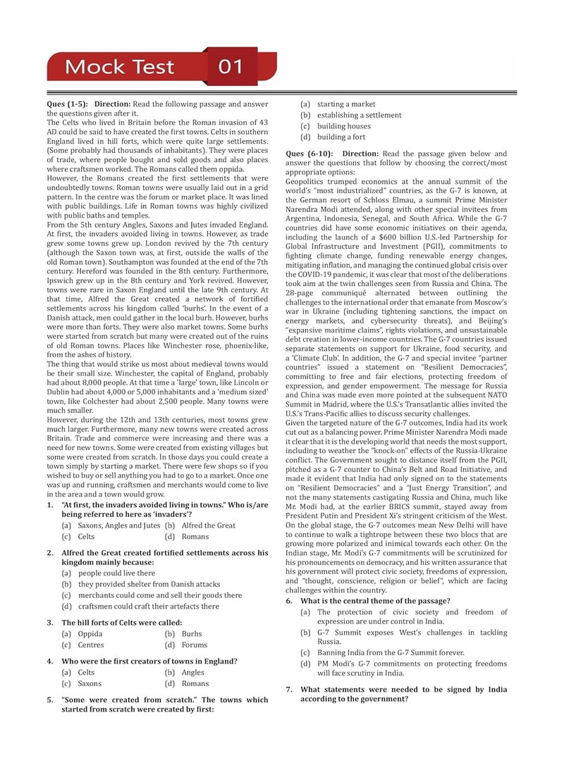 UPSC CDS General English Book 2024 : Combined Defence Services (IMA, INA, AFA) English Edition - 7 Mock Tests and 3 Previous Year Papers (1200 Solved Questions) with Free Access to Online Tests  - Image 5