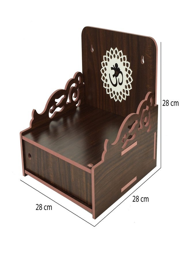 Lyrics Creation Art Wooden Wall Hanging Temple for Home and Shop ,Office and Home showpiece Temple(Size:28 X 28 X 28 cm) (Dark Brown) - Image 4