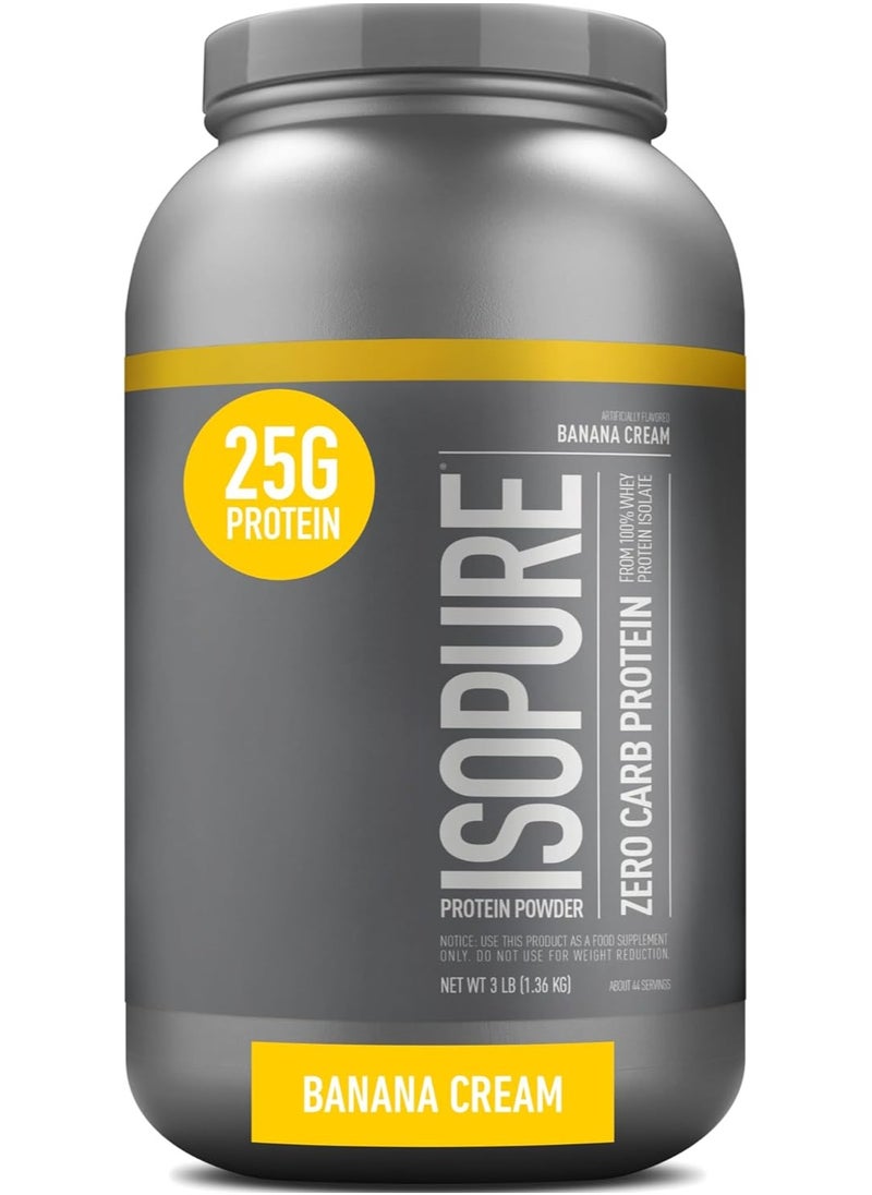 Nature's Best Iso Pure Zero Carb 100% Whey Protein Isolate Powder Banana Cream 3 LB  - Image 1