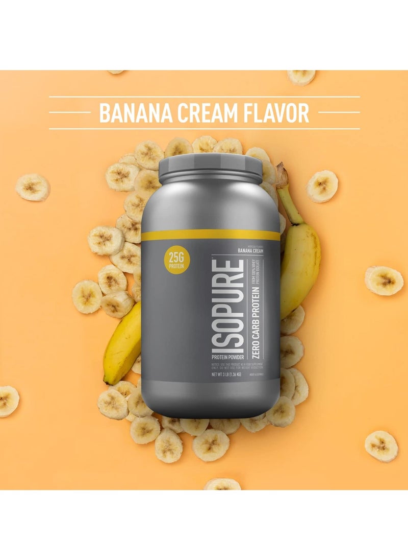 Nature's Best Iso Pure Zero Carb 100% Whey Protein Isolate Powder Banana Cream 3 LB  - Image 2