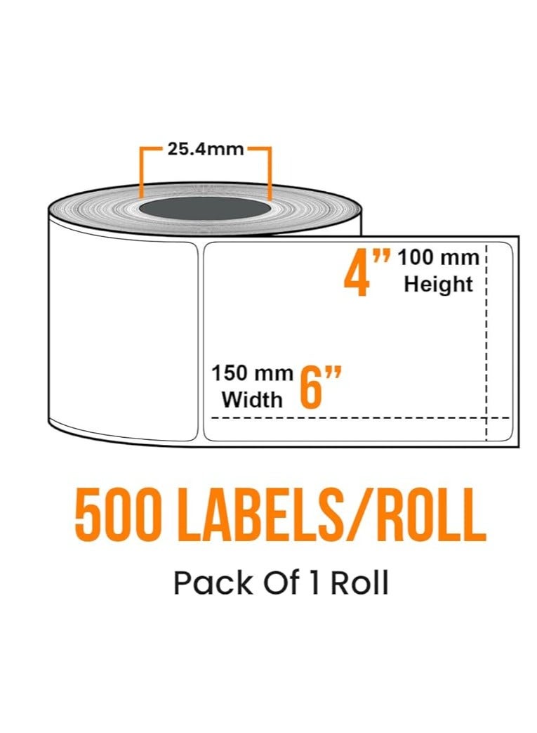 Terabyte 500 Pics Thermal label 4 x 6 Inch Adhesive thermal Label Sticker - Direct Shipping Label 100x150mm - Address and Barcode Printable Label Sticker -500pics/Roll - Image 3