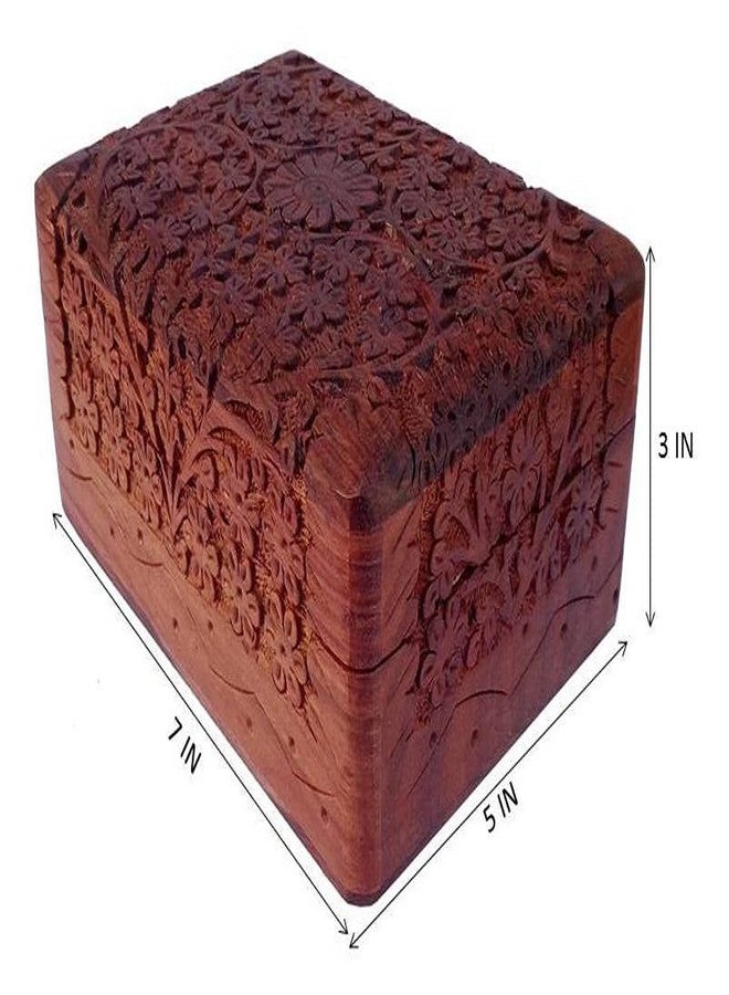 بيربلديب صندوق خشبي مزخرف من بيربلديب "حديقة الزهور": تصميم معقد منحوت يدويًا (12346) - Image 5