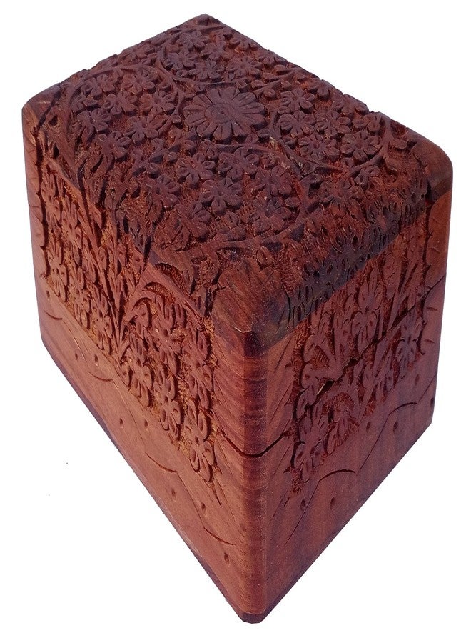 بيربلديب صندوق خشبي مزخرف من بيربلديب "حديقة الزهور": تصميم معقد منحوت يدويًا (12346) - Image 1