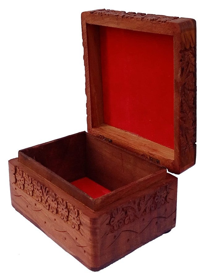 بيربلديب صندوق خشبي مزخرف من بيربلديب "حديقة الزهور": تصميم معقد منحوت يدويًا (12346) - Image 3