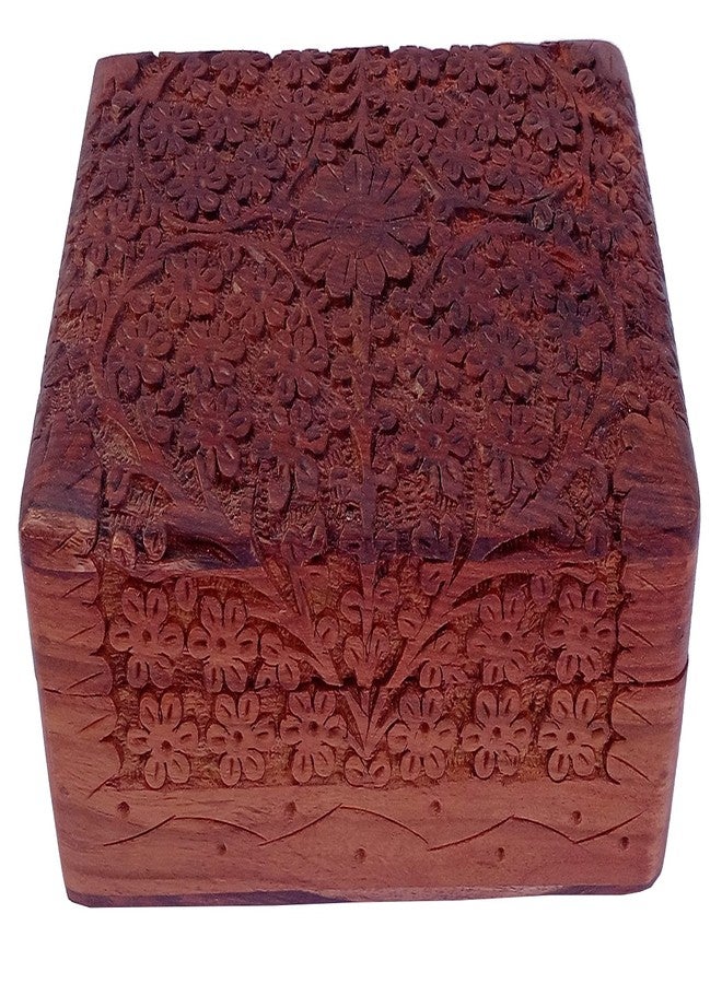 بيربلديب صندوق خشبي مزخرف من بيربلديب "حديقة الزهور": تصميم معقد منحوت يدويًا (12346) - Image 2