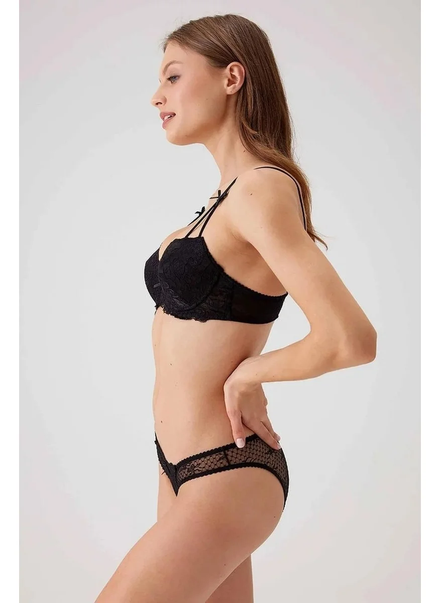 بيير كاردان Dowry Push-Up Bra Set, Underwire and Lace Padded Bra Set