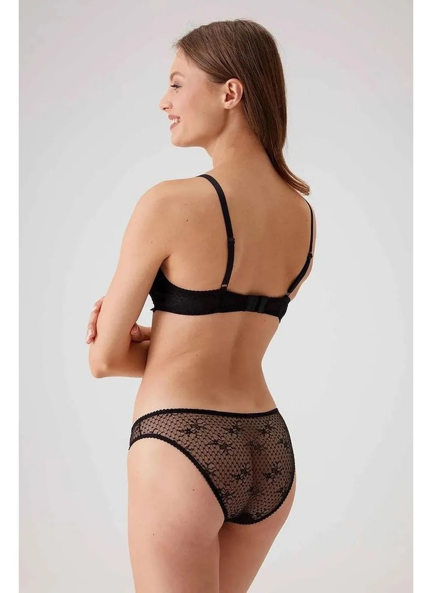 بيير كاردان Dowry Push-Up Bra Set, Underwire and Lace Padded Bra Set