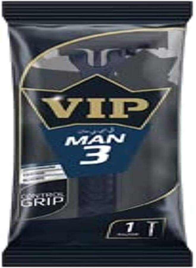VIP MAN 3 BLADES DISPOSABLE BODY SHAVING RAZOR, Pack of 1