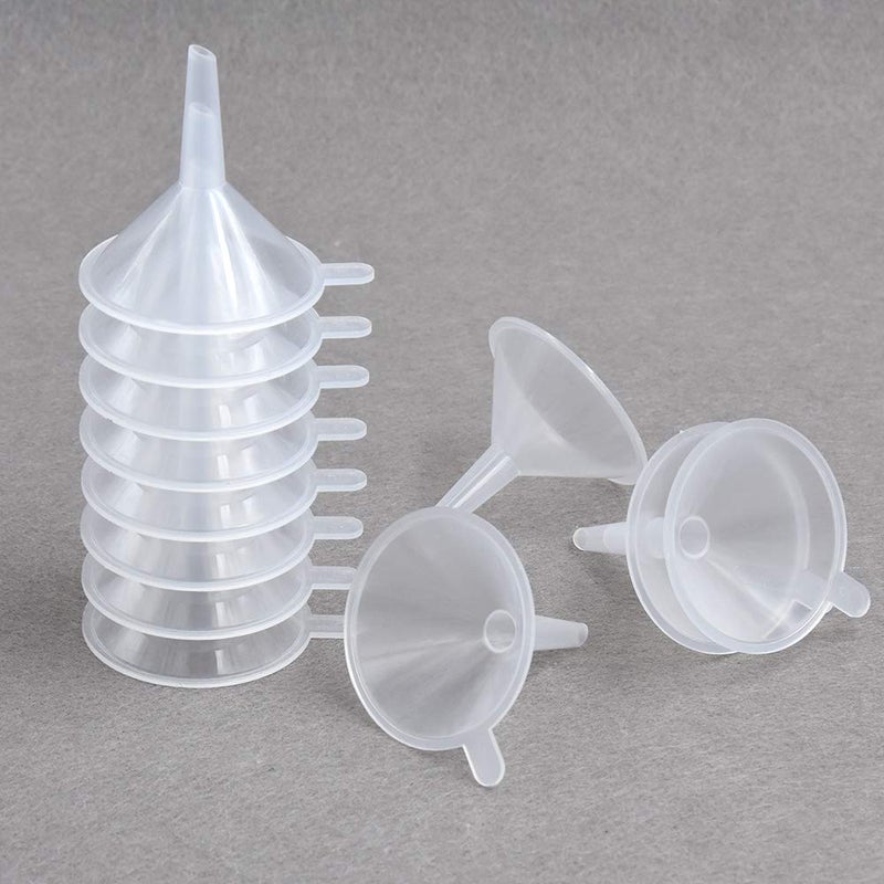 Auerllcy Small Funnel, 2.16inch Clear Plastic Mini Funnels for Science Lab Bottle Filling Liquid, Essential Oils, Perfume(12 Pack) - Image 3
