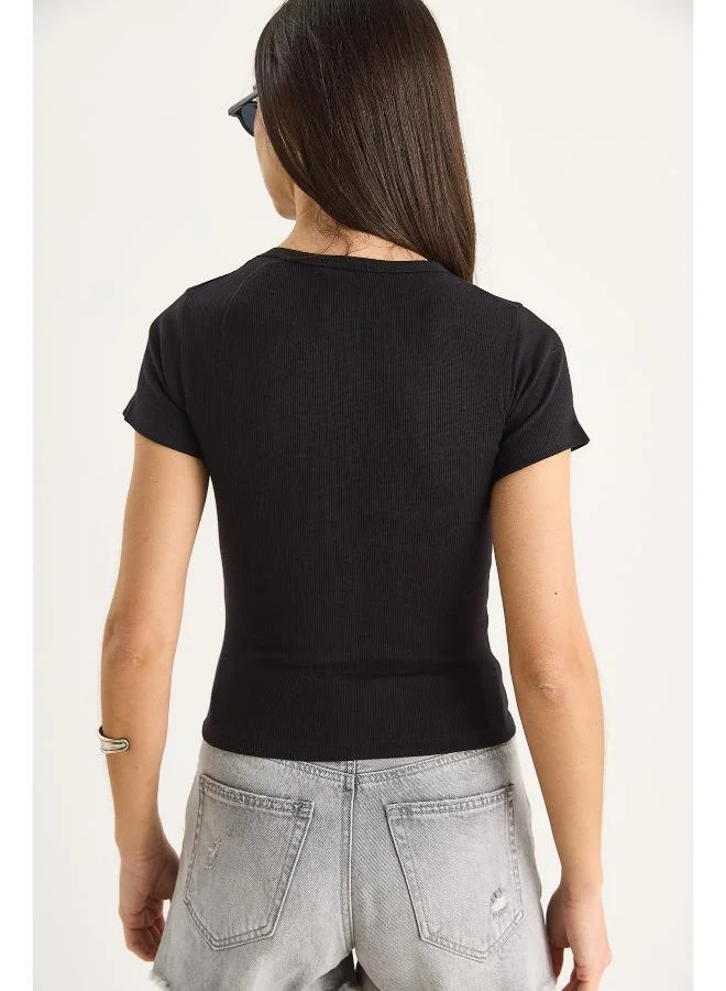 Ginger Crew Neck Cherry Print T-shirt