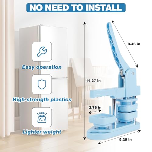 Happizza Magnet Button Maker Machine 50mm/1.97 in, Square Photo Magnet Maker Machine, DIY Fridge Badges Magnet Making Kit with 100 Sets Square Button Maker Supplies, Ideal for School, Parties, Events - Image 2
