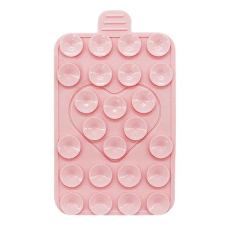 Pink Phone Suction Grip Anti Slip Double Sided Phone Holder Adhesive Accessory Portable Strong Suction Mobile Case Silicon Adhesive For Women Video Calls Live Broadcast - Image 2