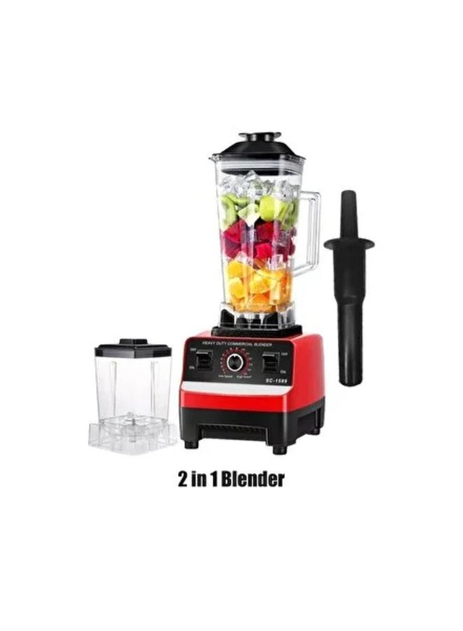 Silver Crest/Silver Curvest Multi-Purpose Blender – 15 Speeds, 2-in-1 Blender and Grinder, 6 Stainless Steel Blades – Red and Black 86544 - Image 1