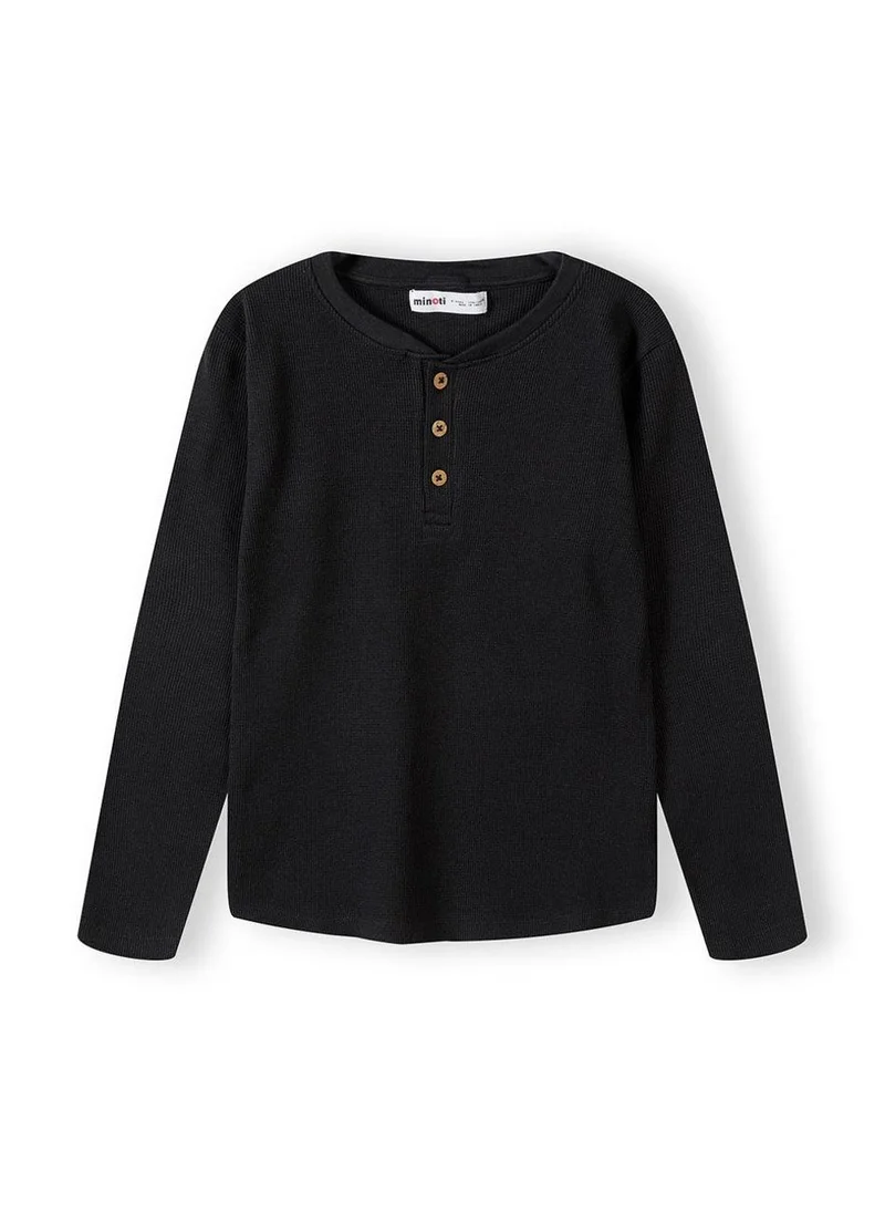 MINOTI Teen Boys Waffle Henley Tee