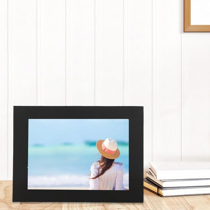 Paper Picture Frame 6-inch DIY Kraft Paper Photo Holder Black 10pcs Retro Decorative Frame for Home and Office Tabletop Display - Image 4