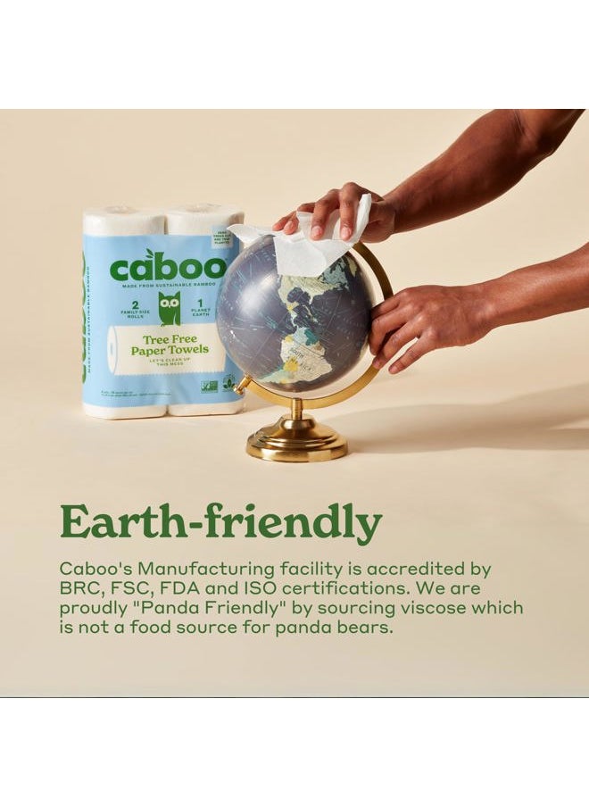 CABOO - Tree Free Paper Towels, 8 Rolls, Earth Friendly Sustainable Kitchen Paper Towels with Strong 2 Ply - Image 1