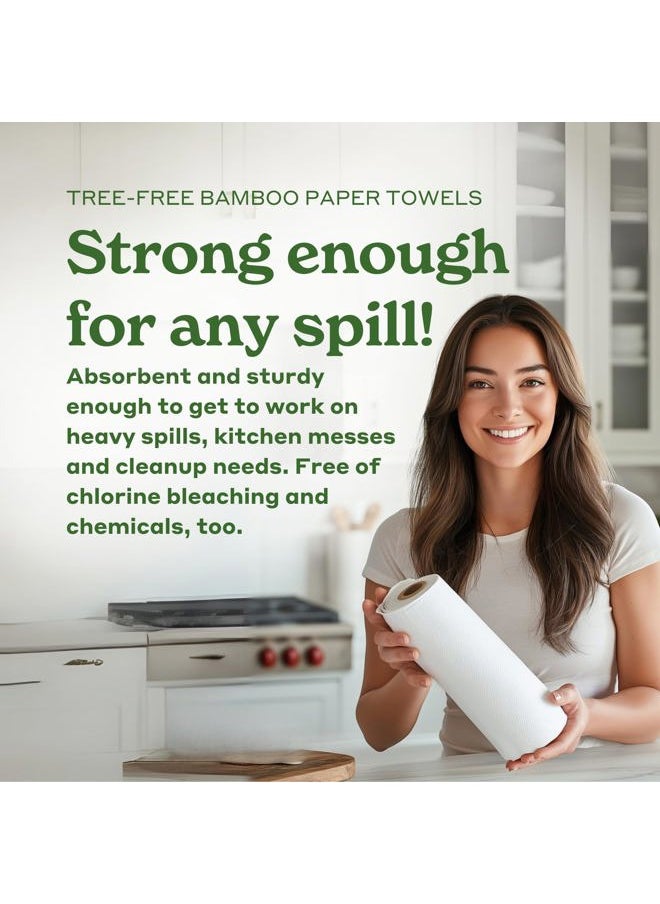 CABOO - Tree Free Paper Towels, 8 Rolls, Earth Friendly Sustainable Kitchen Paper Towels with Strong 2 Ply - Image 1