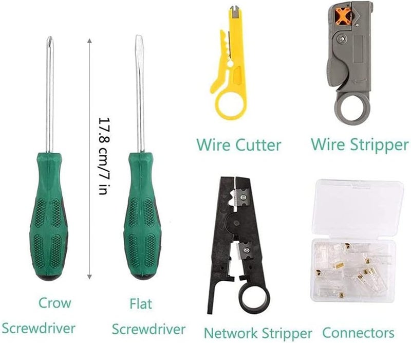 MIKUL Quick assemble Network Tool Kits Professional Net Computer Maintenance LAN Cable Tester Repair Tools RJ45 RJ11 Cat5 Cat6 Cable Tester Network Cable Crimper Screwdriver Crimp Pliers stripping pliers Tool Set Multi-price design picks - Image 5