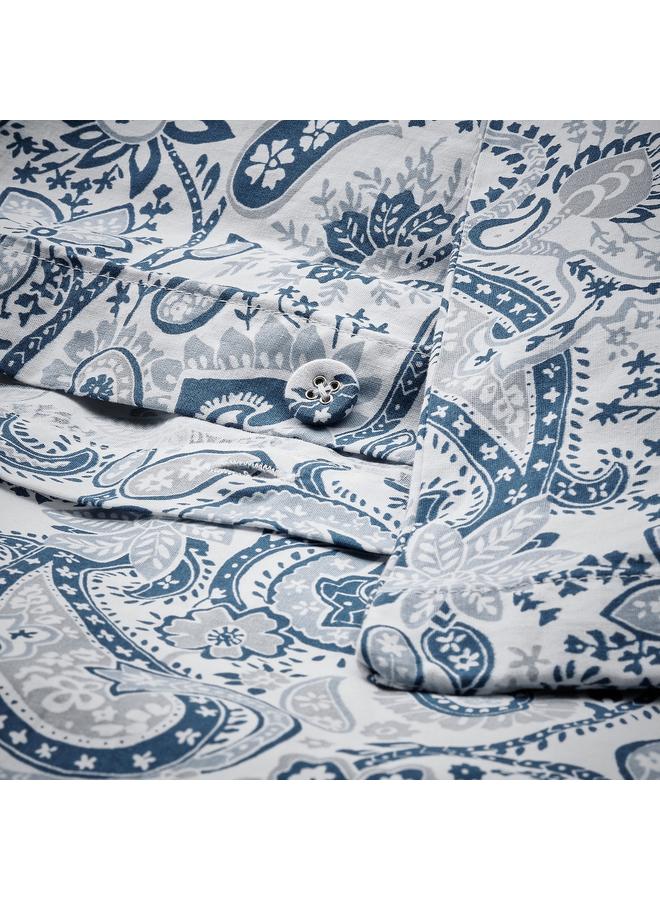 Zaboon Duvet cover and 2 pillowcases, blue/white, 240x220/50x80 cm - Image 5
