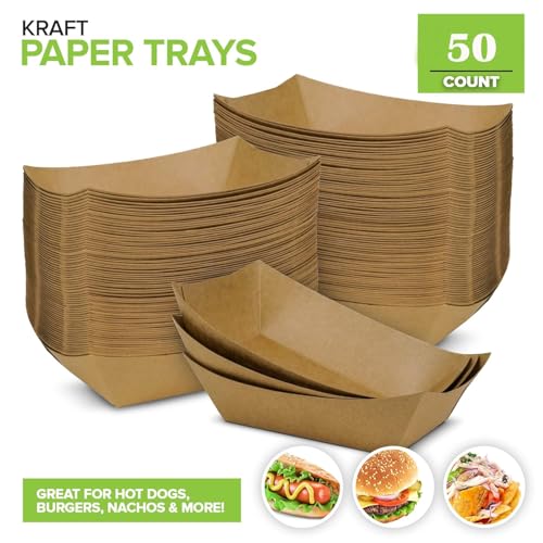 Aakriti Food Boat Trays Kraft Paper Brown – Disposable Eco-Friendly Square Serving Trays for Parties, Events, Takeaways, and Snacks (50, Medium) - Image 4
