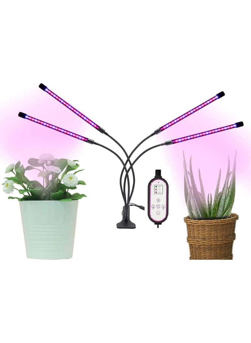 4 Heads Grow Lights for Indoor Plants, Adjustable Grow Lights with Timer, Full Spectrum Grow Lights for Seed Starting, Adjustable Gooseneck Suitable for Indoor Plant Seedlings and Various Plants Growing - Image 1
