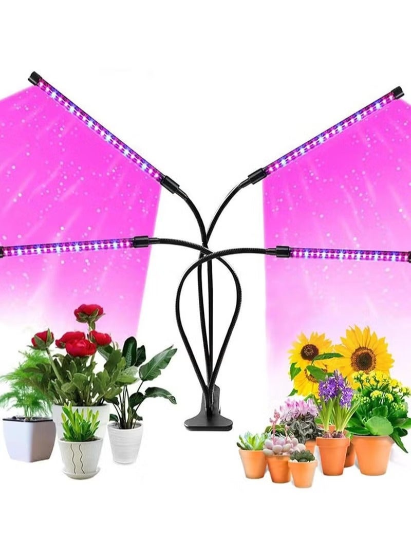 4 Heads Grow Lights for Indoor Plants, Adjustable Grow Lights with Timer, Full Spectrum Grow Lights for Seed Starting, Adjustable Gooseneck Suitable for Indoor Plant Seedlings and Various Plants Growing - Image 2