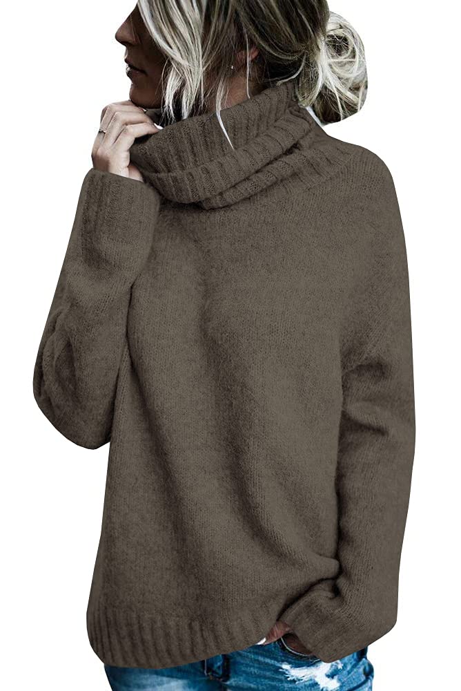 FISACE Womens Oversized Turtleneck Pullover Sweater Cable Knit Long Sleeve Sweater Tops - Image 1