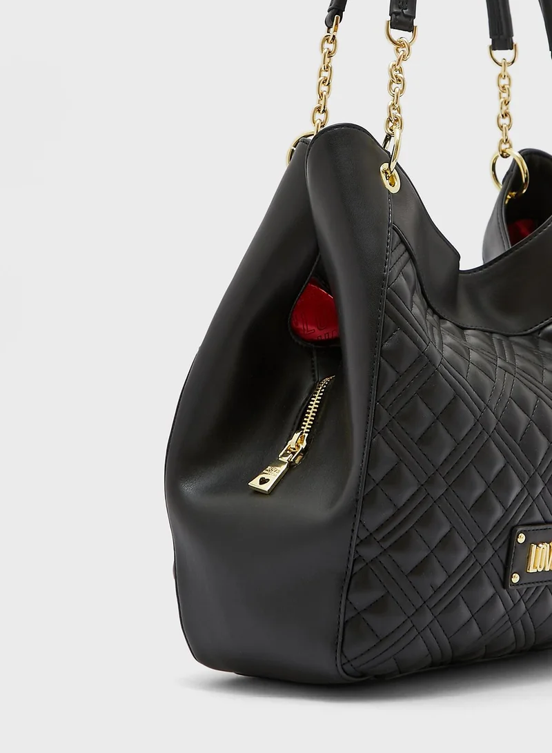 Love Moschino Quilted Chain Detail Tote
