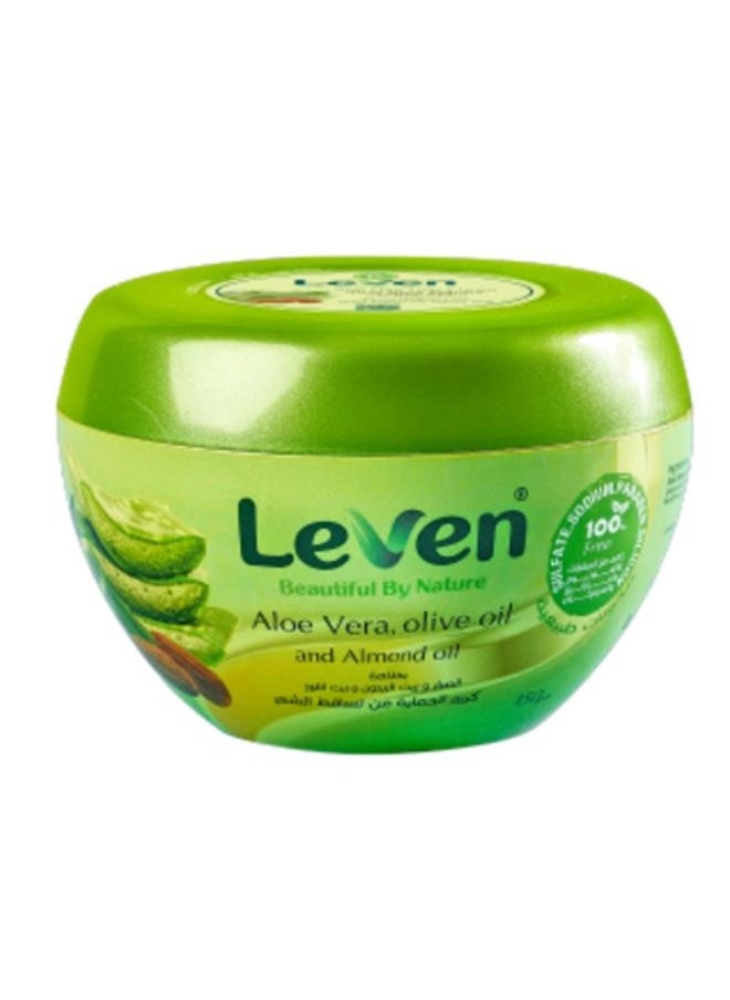 LEAVEN Hair loss protection cream with aloe vera extract, olive oil and almond oil, 150 grams  - Image 1