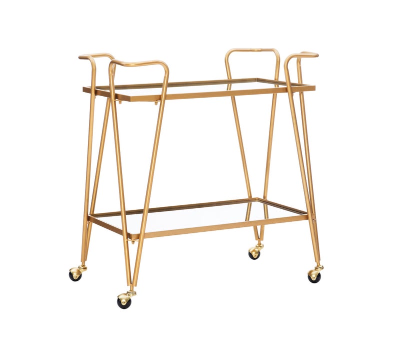 Linon Gina MidCentury Bar Cart Gold