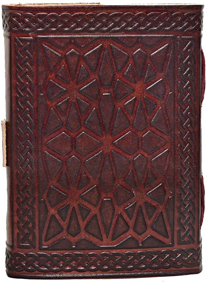 كويرو دفتر رسم جلدي عتيق منقوش من كويرو ثري مون بلو لابيز | 240 صفحة من ورق عتيق مصنوع يدويًا بحواف خشنة، دفتر رسم جلدي، دفتر رسم، هدية رائعة (6 بوصة × 8 بوصة، بني) - Image 4