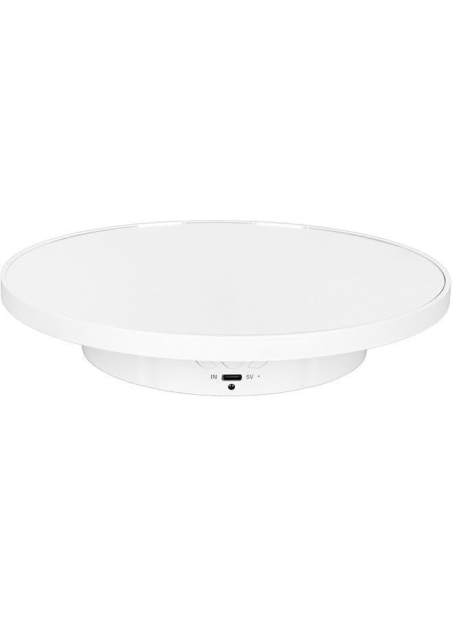 حامل عرض دوار، طاولة دوارة كهربائية 360 درجة مع تحكم عن بعد للمجوهرات، الزينة، الساعات (بلاستيك + زجاج)