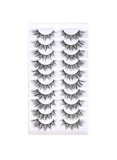 FARRED Natural Lashes Short False Eyelashes Wispy Mink Eye Lash Fluffy Wispies Eyelash Natural Look 10 Pairs Fake Lashes Pack Volume Lash Strips Pestañas 