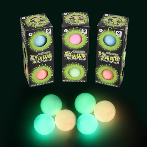 FauKait 3pack Dream BallsGlow in The Dark Sticky Balls That Stick to The CeilingStress Relievers Stress Balls for Kids and AdultsElevated BallsASMR Cool Stuff for TeensLumi BallsStocking Stuffers - Image 1