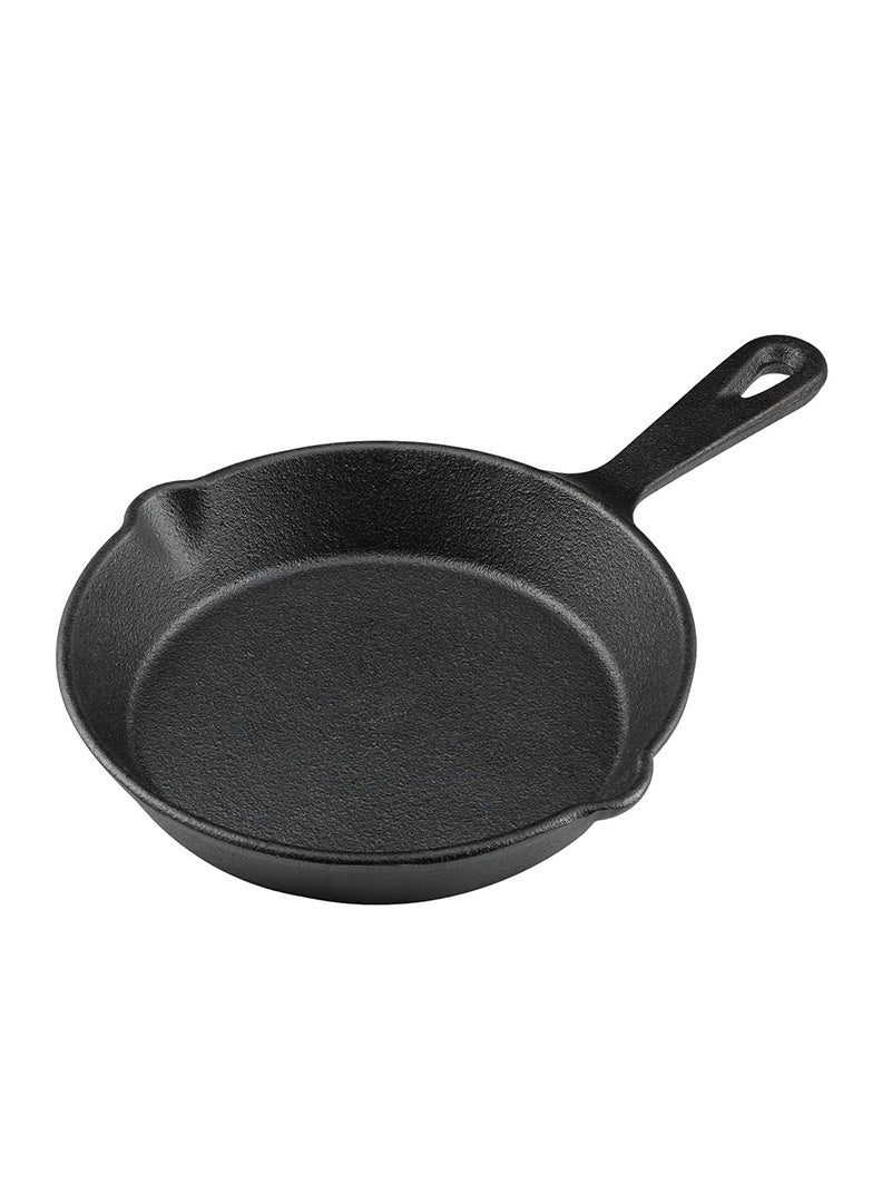 Auger 6 Inch Cast Iron Skillet, Frying Pan with Drip-Spouts, Pre-seasoned Oven Safe Cookware, Camping Indoor and Outdoor Cooking, Grill Safe, Restaurant Chef Quality - Image 3