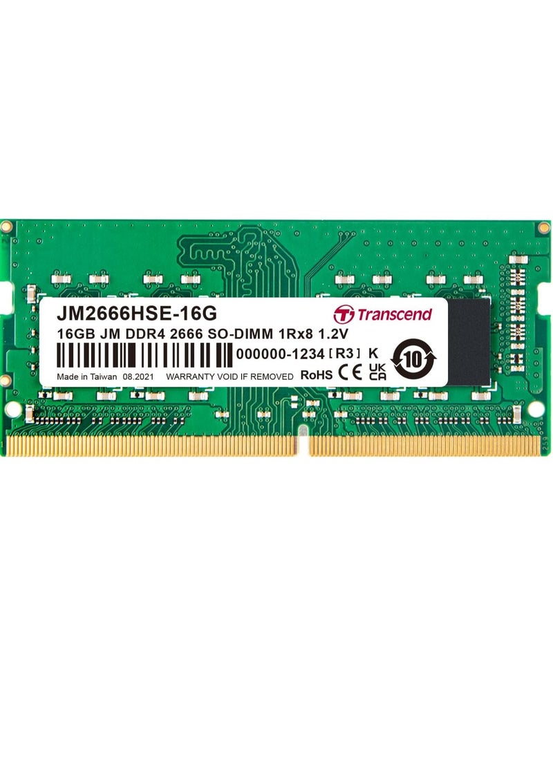Transcend JM2666HSE-16G 16GB DDR4 2666MHz So-DIMM 1Rx8 1.2V  - Image 1
