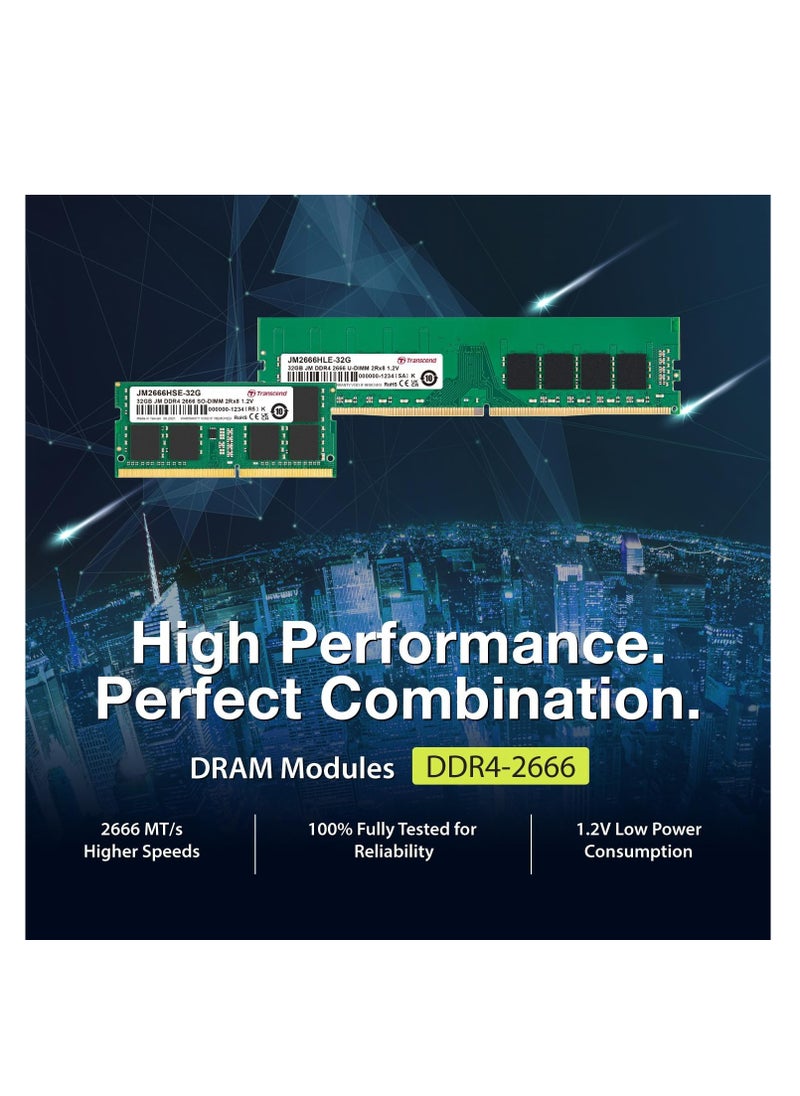 Transcend JM2666HSE-16G 16GB DDR4 2666MHz So-DIMM 1Rx8 1.2V  - Image 2