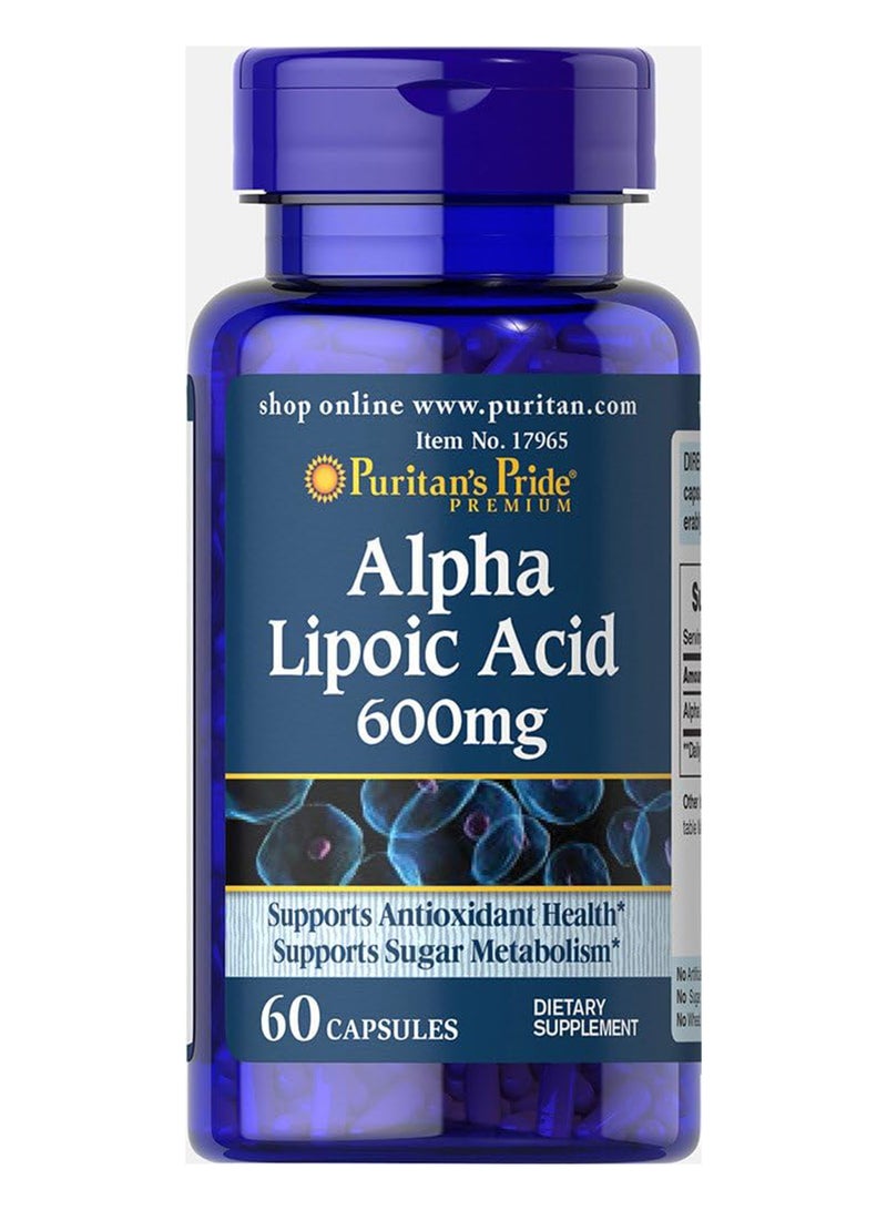 Puritan's Pride Alpha Lipoic Acid 600 Mg60 Capsules 60 Count