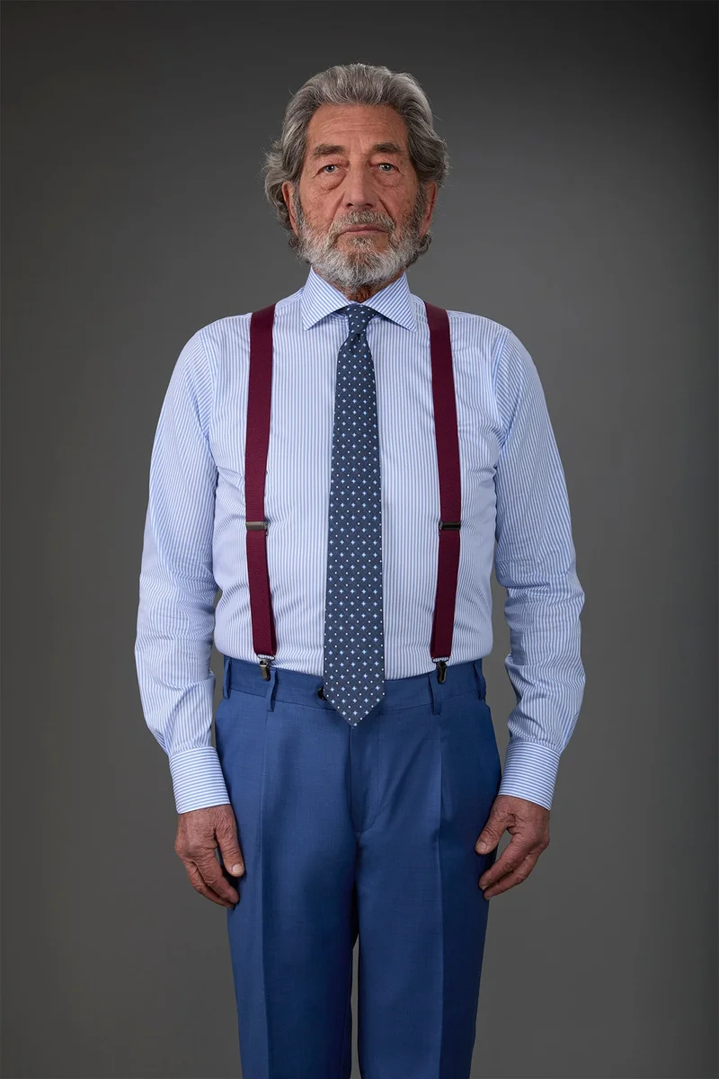 Doppelganger Single-colour men's elastic braces - Bordeaux