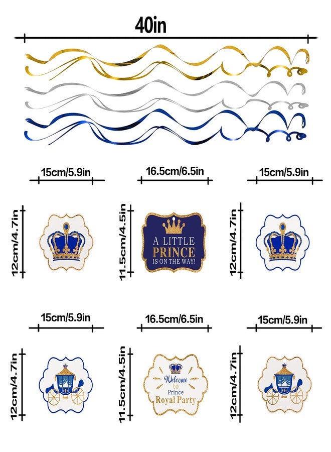 LINGTEER A Little Prince Royal Crown Blue Swirls Streamers - 12 pcs Prince Baby Boy Birthday Shower Party Decorations Gift Sign. - Image 4